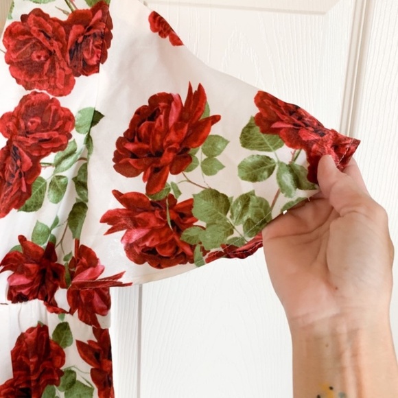 NWT! SMYM Faye Floral Rose Flutter Sleeve Boho Maxi - Picture 7 of 7